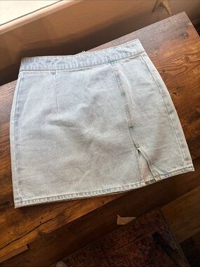Light Wash Denim Mini Skirt